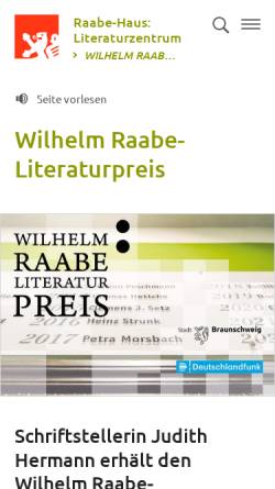 Vorschau der mobilen Webseite www.braunschweig.de, Wilhelm Raabe-Literaturpreis