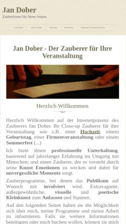 Vorschau der mobilen Webseite www.closeup-zauberkunst.de, Dober, Jan - Jan der Zeuberer