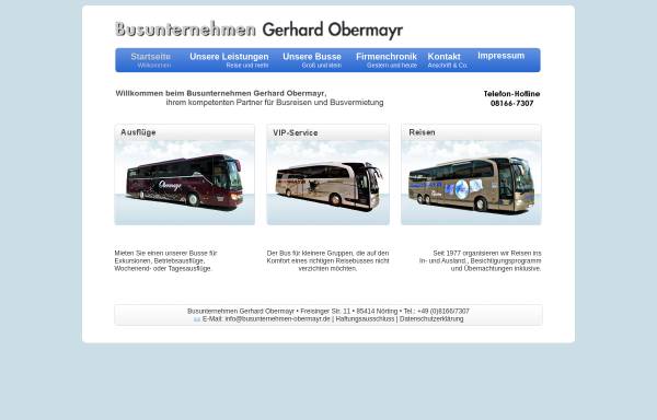 Vorschau von www.busunternehmen-obermayr.de, Busunternehmen Gerhard Obermayer