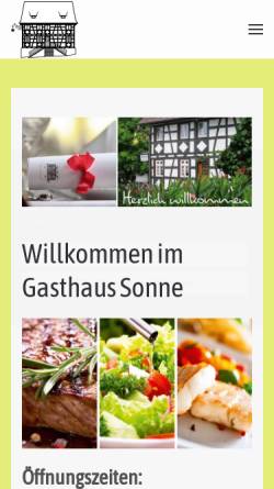 Vorschau der mobilen Webseite www.sonne-voerstetten.de, Gasthaus Sonne Vörstetten