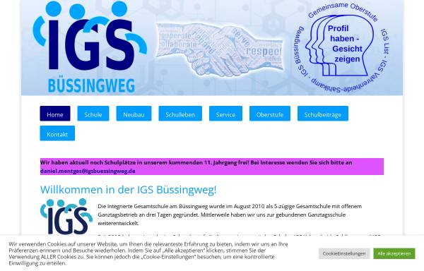 Vorschau von www.igs-buessingweg.de, Integrierte Gesamtschule Büssingweg