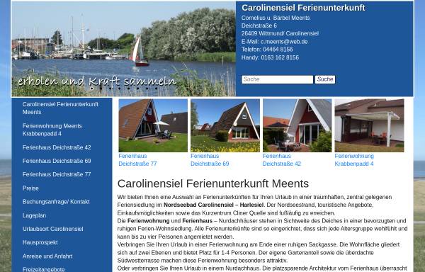 Vorschau von www.carolinensiel-ferienunterkunft.de, Ferienwohnung Meents