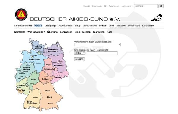 Vorschau von www.aikido-bund.de, Freie Aikidodatenbank des Deutschen Aikido Bundes