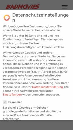Vorschau der mobilen Webseite badmovies.de, Badmovies.de