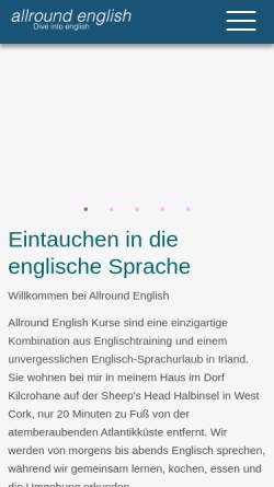 Vorschau der mobilen Webseite allround-english.de, Allround English, Jane O’Brien