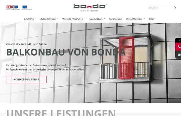 Vorschau von www.bonda-balkone.de, Bonda Balkon- und Glasbau GmbH