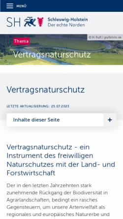 Vorschau der mobilen Webseite www.schleswig-holstein.de, Vertrags-Naturschutz des Landes Schleswig-Holstein