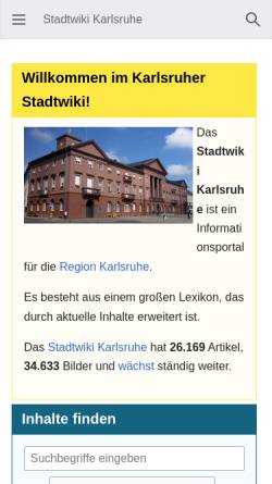 Vorschau der mobilen Webseite ka.stadtwiki.net, Bild (Karlsruhe)