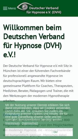 Vorschau der mobilen Webseite www.hypnose-fachverband.de, Deutscher Verband für Hypnose e.V.