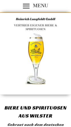 Vorschau der mobilen Webseite bier-langfeldt.de, Heinrich Langfeldt GmbH