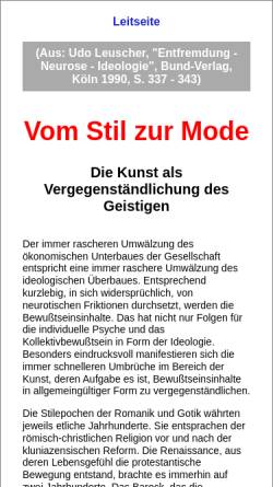 Vorschau der mobilen Webseite www.udo-leuschner.de, Vom Stil zur Mode