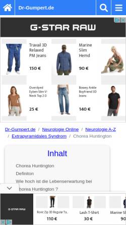 Vorschau der mobilen Webseite www.dr-gumpert.de, Dr. Gumpert: Chorea Huntington