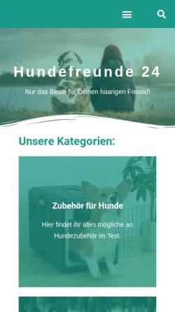Vorschau der mobilen Webseite hundefreunde24.de, Hundefreunde24.de