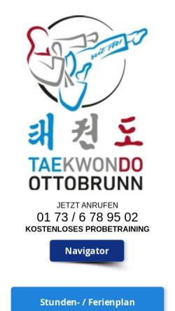 Vorschau der mobilen Webseite www.taekwondo-ottobrunn.de, Traditional Taekwondo Center Ottobrunn