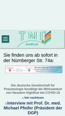 Vorschau der mobilen Webseite www.tni-medical.de, TNI medical AG