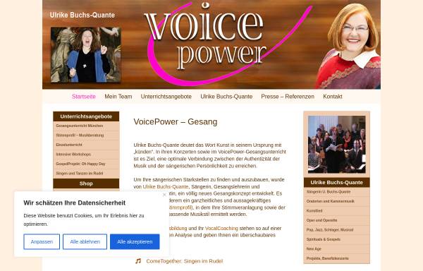 Vorschau von voicepower-gesang.de, VoicePower - Ulrike Buchs-Quante