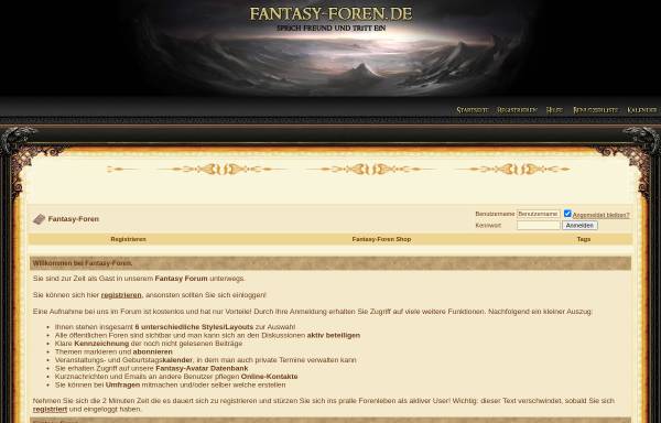 Vorschau von www.fantasy-foren.de, Fantasy-Foren