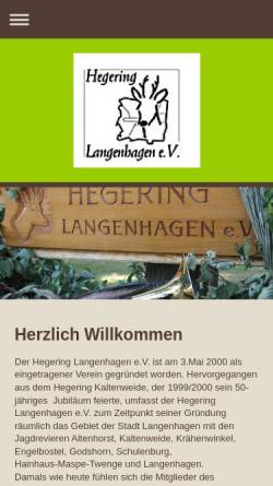 Vorschau der mobilen Webseite www.hegering-langenhagen.de, Hegering Langenhagen e.V.