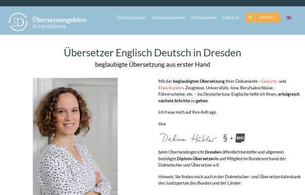 Vorschau von d-translations.com, D-Translations, Inh. Debora Hübler