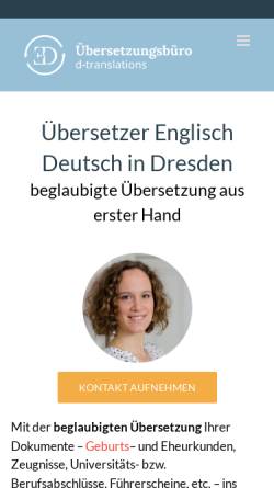 Vorschau der mobilen Webseite d-translations.com, D-Translations, Inh. Debora Hübler