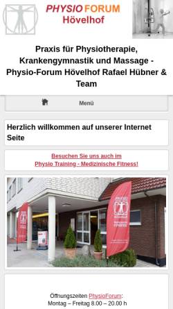 Vorschau der mobilen Webseite www.physioforum-hv.de, Physio Forum Hövelhof