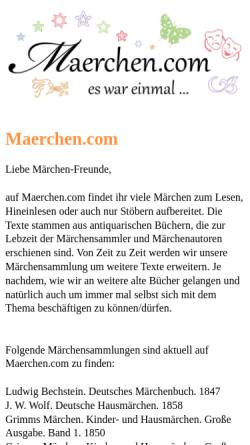 Vorschau der mobilen Webseite maerchen.com, Grimm's Märchen mit Interpretationen
