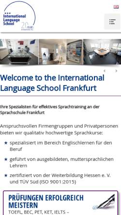 Vorschau der mobilen Webseite www.ilschool.de, International Language School Frankfurt GmbH