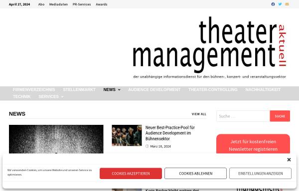 Vorschau von www.theatermanagement-aktuell.de, TheaterManagement aktuell