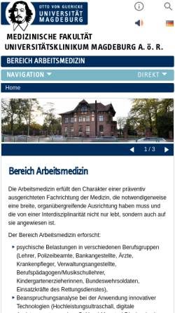 Vorschau der mobilen Webseite www.iam.ovgu.de, Otto-von-Guericke-Universität Magdeburg - Bereich Arbeitsmedizin