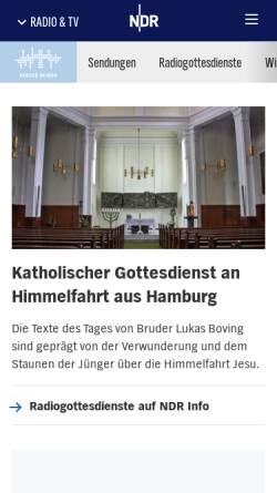 Vorschau der mobilen Webseite www.ndr.de, Radiokirche im NDR