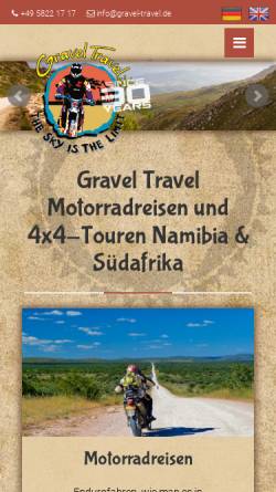 Vorschau der mobilen Webseite www.gravel-travel.de, Gravel Travel PTY Ltd.