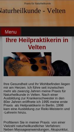 Vorschau der mobilen Webseite www.heilpraktikerin-velten.de, Sabine Manthey