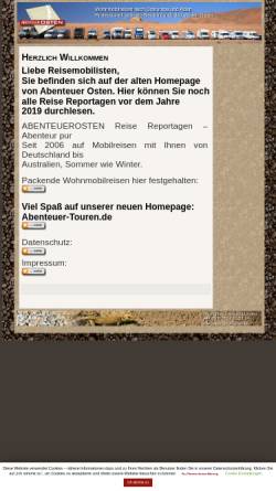 Vorschau der mobilen Webseite www.abenteuerosten.de, Abenteuer Osten