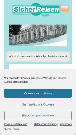 Vorschau der mobilen Webseite www.sicher-reisen.de, Sicher Reisen Nitzsche GmbH