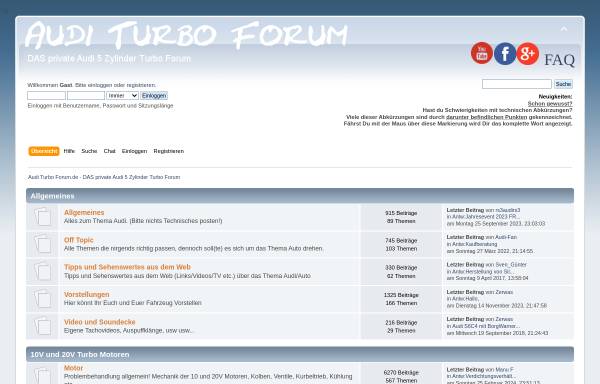 Vorschau von auditurboforum.de, Die Seite für den Audi 5 Zylinder Turbo