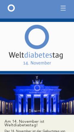 Vorschau der mobilen Webseite weltdiabetestag.de, Welt-Diabetes-Tag