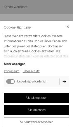 Vorschau der mobilen Webseite www.kendo-woerrstadt.de, JC Wörrstadt Kendo
