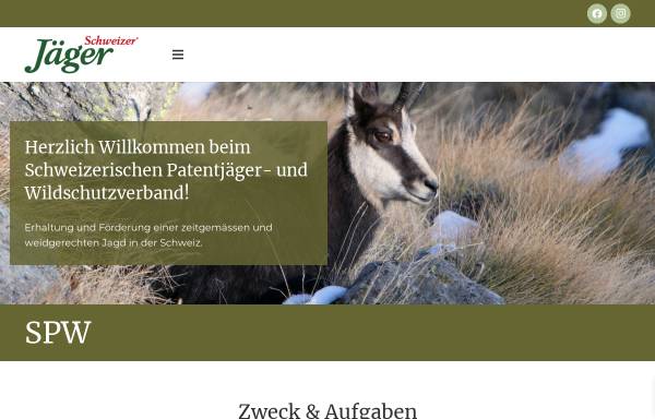 Vorschau von www.spw.ch, Schweizerischer Patentjäger- und Wildschutzverband