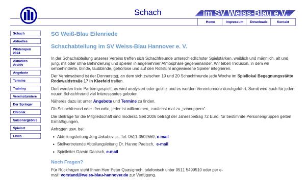 SV Weiss-Blau e.V. Hannover - Schach (WBE)