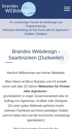 Vorschau der mobilen Webseite www.brandes-webdesign.de, Brandes Webdesign, Mirke Brandes
