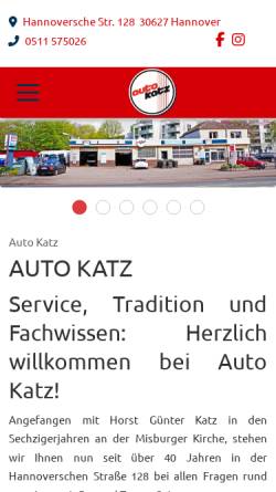 Vorschau der mobilen Webseite www.autokatz.de, Auto Katz - Inh. Joachim Katz