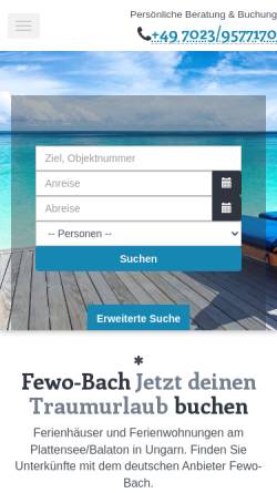 Vorschau der mobilen Webseite www.fewo-bach.de, Bach, Eva