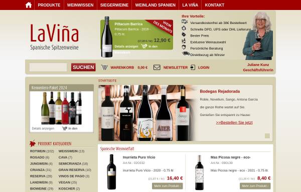 Vorschau von www.lavina-wein.de, La Viña Weinhandelsgesellschaft mbH