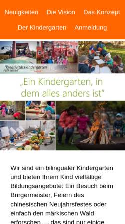 Vorschau der mobilen Webseite www.lernen-lachen-leben.de, Cometa e. V. - Freier Kreativitätskindergarten Falkensee