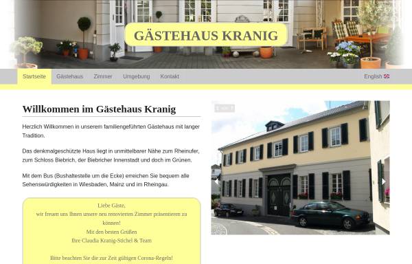 Vorschau von www.gaestehaus-kranig.de, Gästehaus Kranig