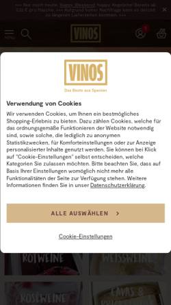 Vorschau der mobilen Webseite www.vinos.de, Wein & Vinos GmbH
