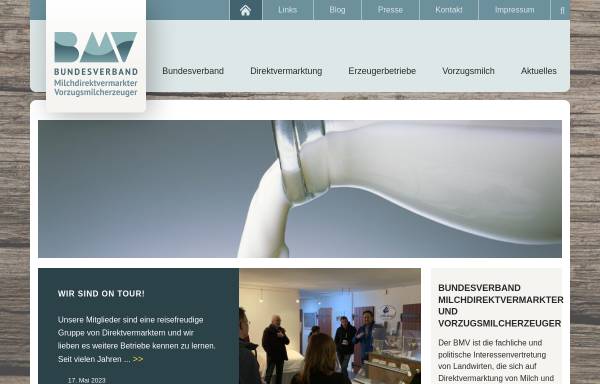 Vorschau von milch-und-mehr.de, Bundesverband der Vorzugsmilcherzeuger und Direktvermarkter von Milch und Milchprodukten