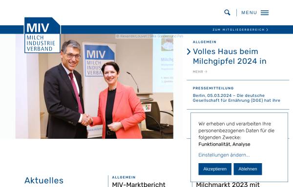 Vorschau von www.milchindustrie.de, Milchindustrie-Verband e.V.