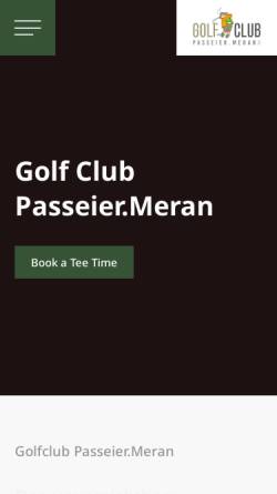 Vorschau der mobilen Webseite www.golfclubpasseier.com, Golfclub Passiria, Meran