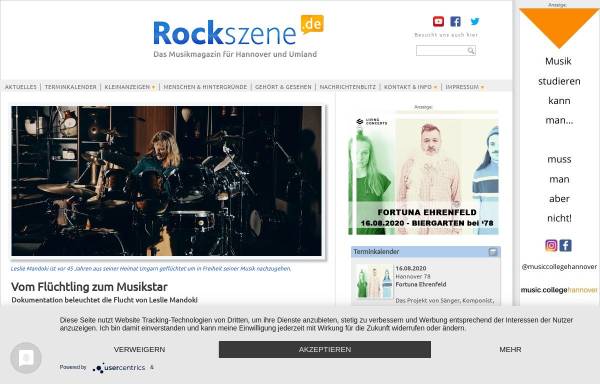 Vorschau von www.rockszene.de, Rockszene Hannover - Inh. Andreas Haug